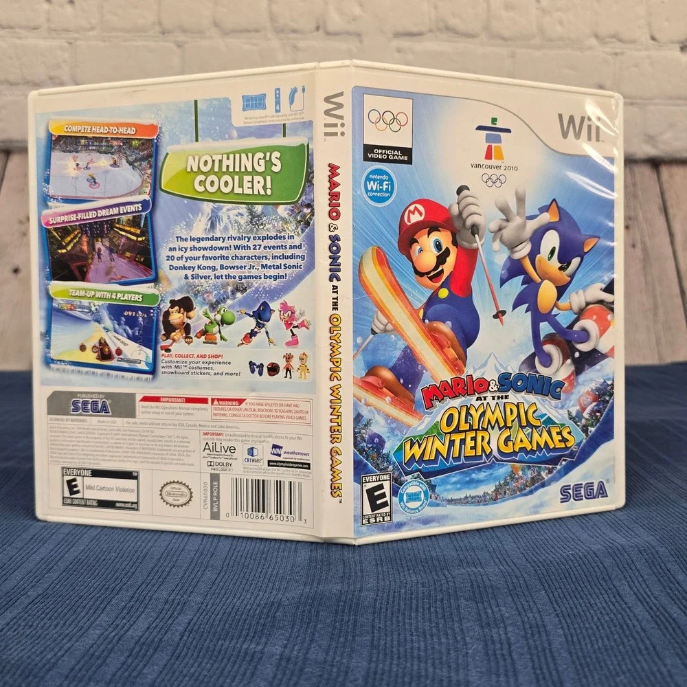 Mario & Sonic at the Olympic Winter Games Nintendo Wii RVL P ROLE CIB 2010 SEGA